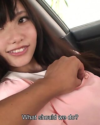 Precious and cute teen getting fondled in the car