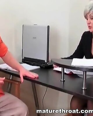 Hot milf with sexy tattoos office fucking